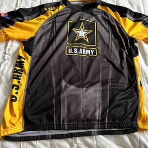 Primal Cycling Jersey Adult Extra Large Yellow Black US Army 1/2 Zip Short Sleev